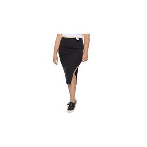 BLACK TAPE Womens Gray Ribbed Slitted Midi Wear To Work Pencil Skirt Plus 1X